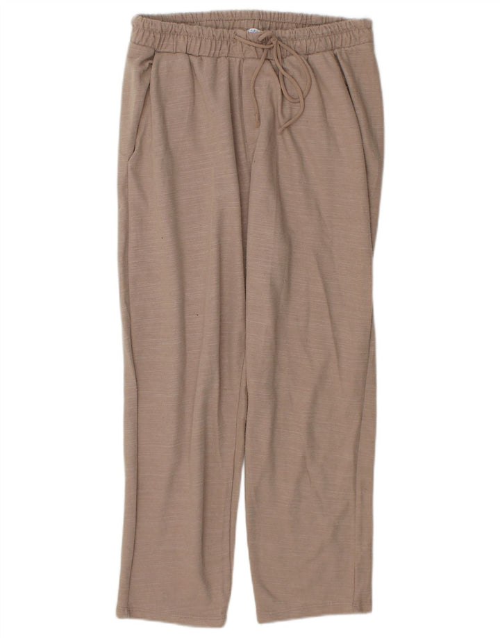 Zara Mujer Crop Chándal Pantalones UK 42 Medium Beige
