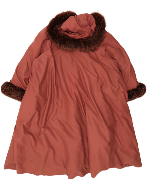 Vintage mujer con capucha abrigo acolchado de gran tamaño Reino Unido 20 XL rosa