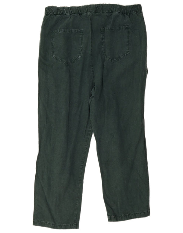 Zara Mujer Pantalón Casual Recto Grande W30 L32 Lyocell Verde