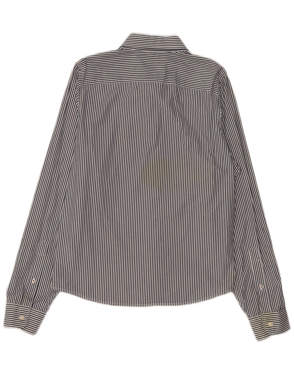 Camisa Hollister Hombre XL Algodón Azul Marino Rayas Pintadas