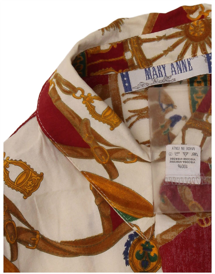 Mary Anne Womens Abstract Pattern Shirt Blouse UK 14 Medium Burgundy