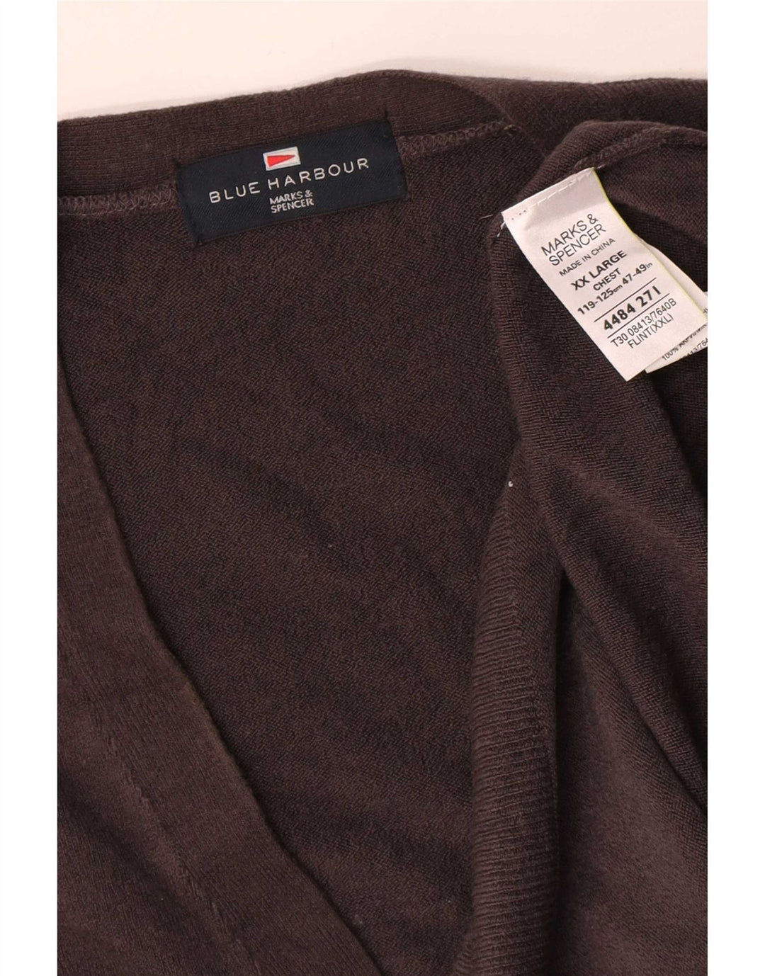 Marks & Spencer - Cárdigan azul para hombre (2XL, acrílico gris)