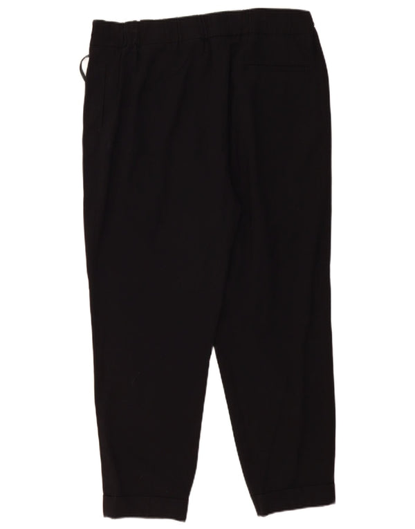 Marks & Spencer Pantalones informales cónicos para mujer UK 40 Large W36 L27 Negro