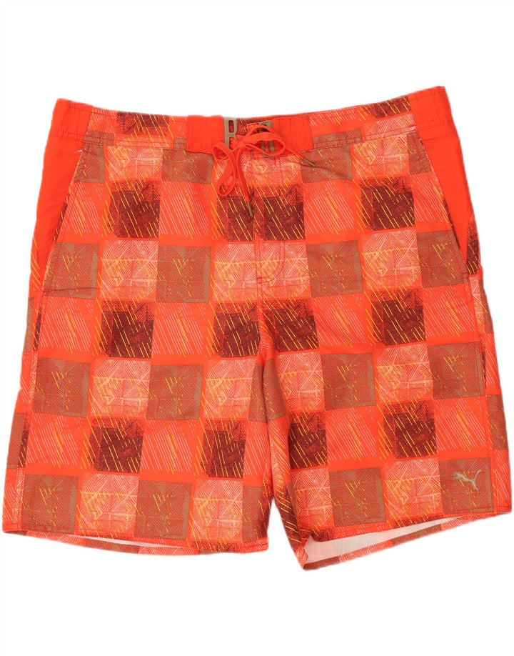 PUMA Mens Swimming Shorts XL Red Geometric Polyester Vintage Puma and Second-Hand Puma from Messina Hembry 