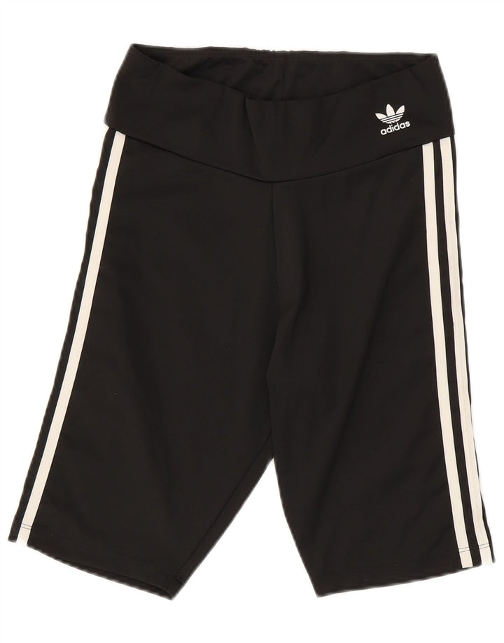 ADIDAS Pantalones cortos deportivos para mujer UK 12 Mediano Negro Poliéster
