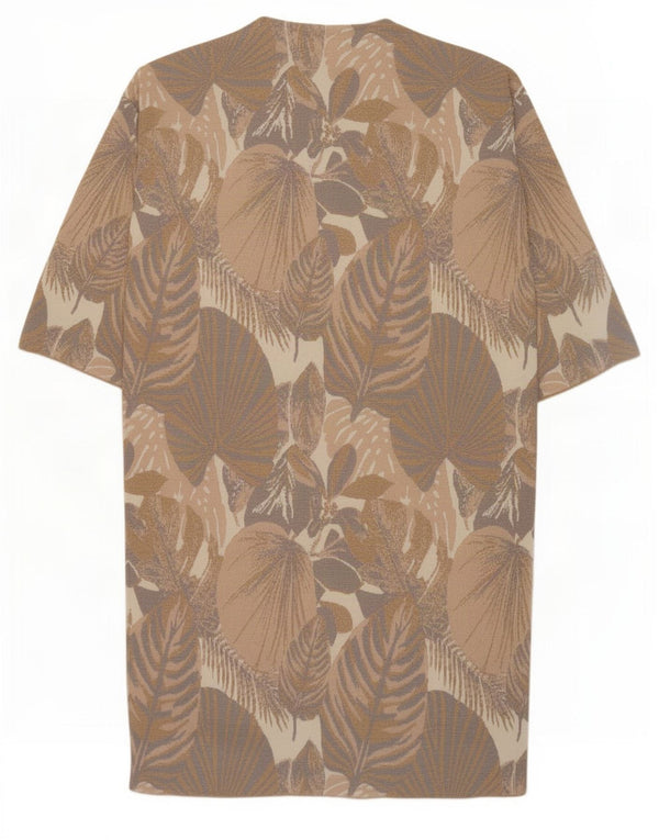 Zara Vestido De Carpa De Manga 3/4 De Gran Tamaño para Mujer UK 40 Small Beige Floral
