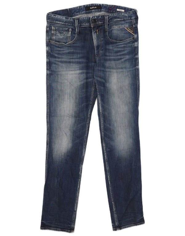 Vaqueros Replay Mujer Anbass Slim W31 L32 Algodón Azul