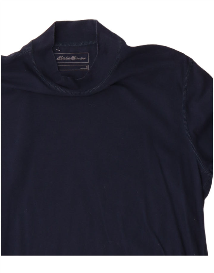 Eddie Bauer Top para hombre manga larga algodón azul marino medio