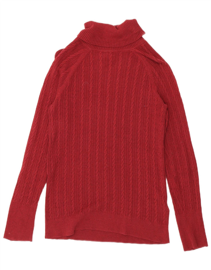 Eddie Bauer Suéter tipo jersey con cuello vuelto para mujer Reino Unido 12 Algodón rojo mediano