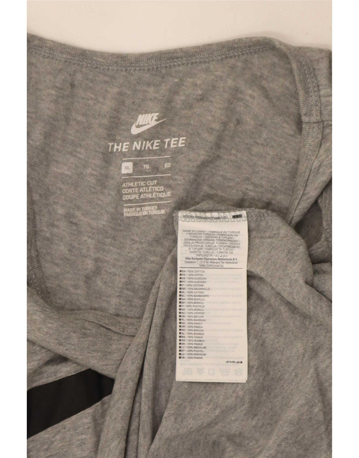 Nike Camiseta sin mangas con gráfico de corte atlético para hombre XL Algodón gris