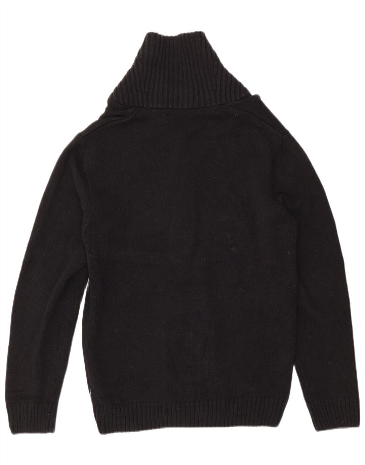 CHAPS Cárdigan para hombre pequeño de algodón negro Fair Isle