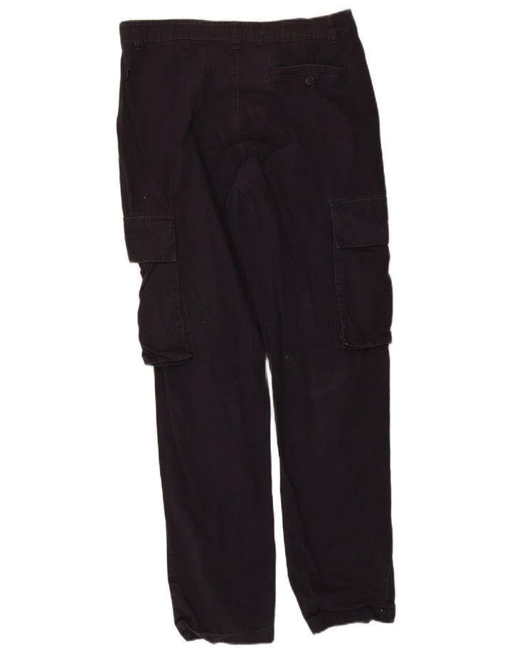 French Connection Pantalones cargo rectos para hombre mediano W32 L31 algodón negro