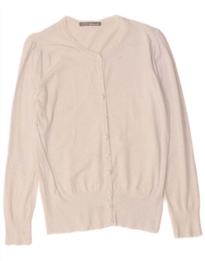 Marks & Spencer - Cárdigan para mujer, talla 40, viscosa blanca mediana
