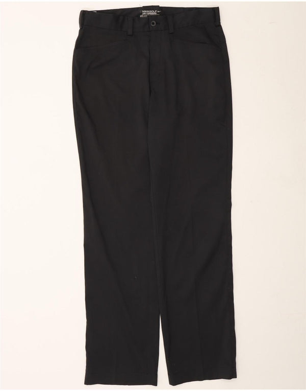 NIKE Mens Dri Fit Straight Casual Trousers W30 L32 Black Polyester