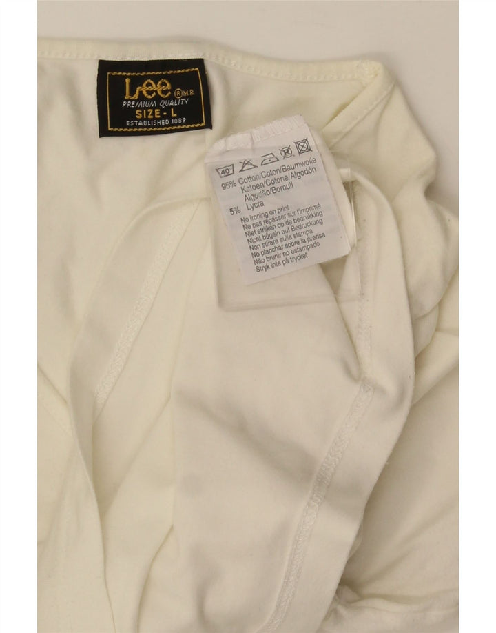 Lee Top corto para mujer de manga larga UK 44 Grande Algodón blanco