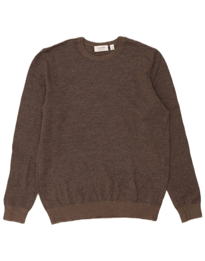 Calvin Klein Jersey con Cuello Redondo para Hombre Gris Medio