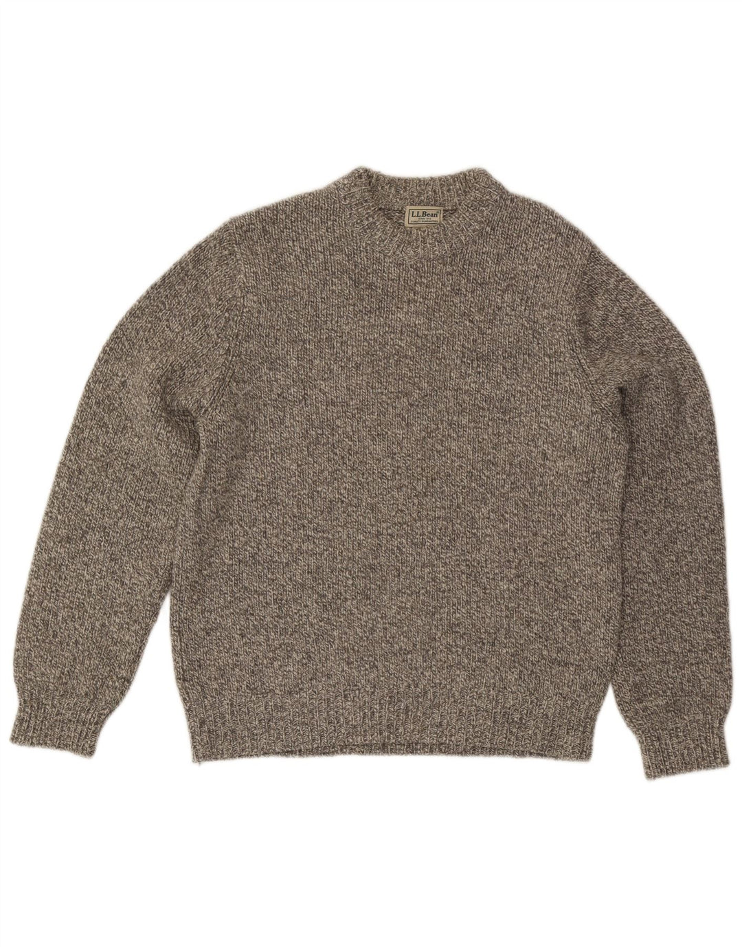 L.L.BEAN Jersey de cuello redondo para hombre de lana gris medio