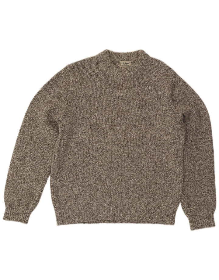 L.L.BEAN Jersey de cuello redondo para hombre de lana gris medio