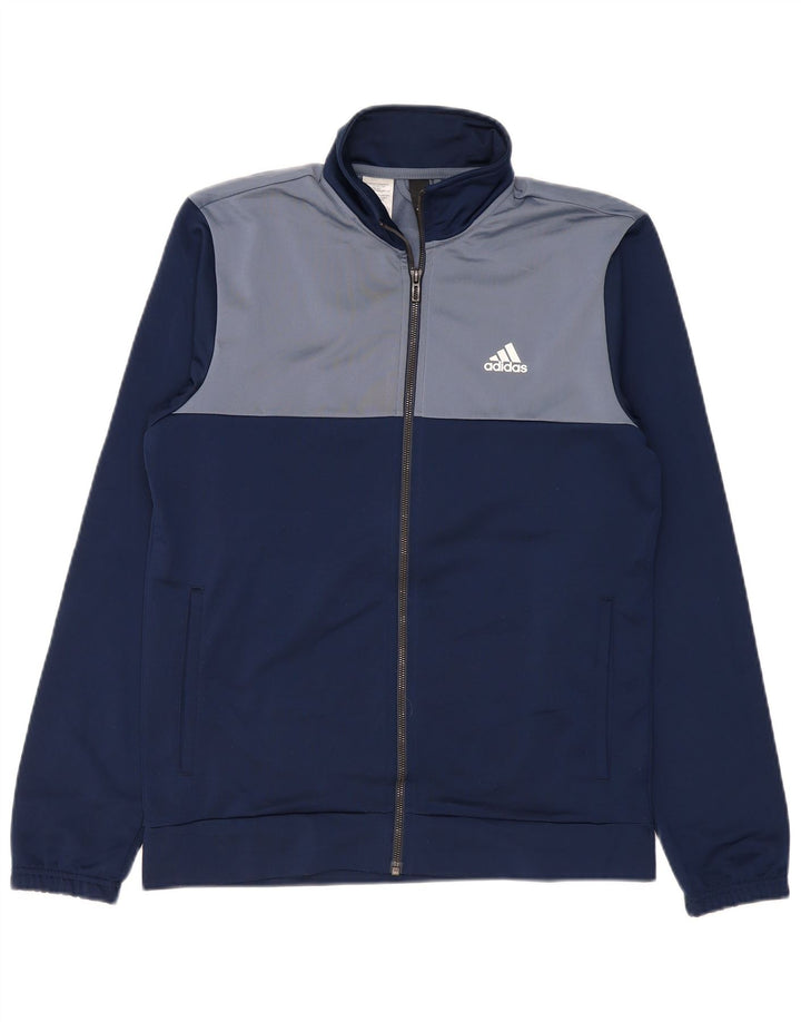 ADIDAS Chaqueta de chándal para hombre con bloques de color azul marino mediano
