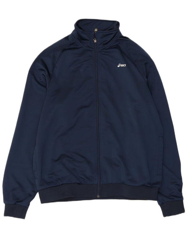 Asics - Chaqueta de chándal para mujer, talla 40, XL, poliéster, color azul marino
