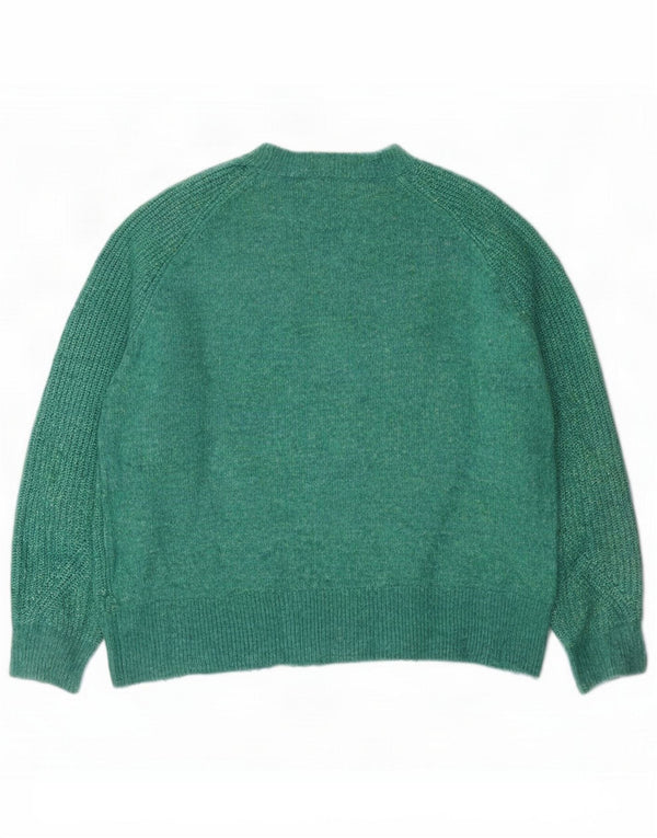 Marks & Spencer Suéter tipo jersey con cuello redondo para mujer UK 44 Verde medio moteado