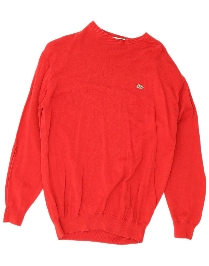 Lacoste Jersey de cuello redondo para hombre talla 4 mediano algodón rojo