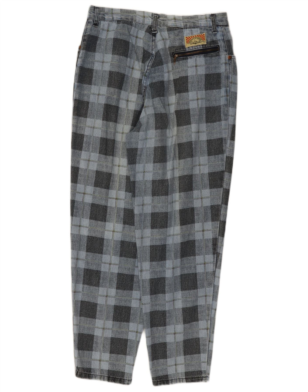 Vaqueros cónicos para mujer SPITFIRE W34 L27 Algodón a cuadros azules