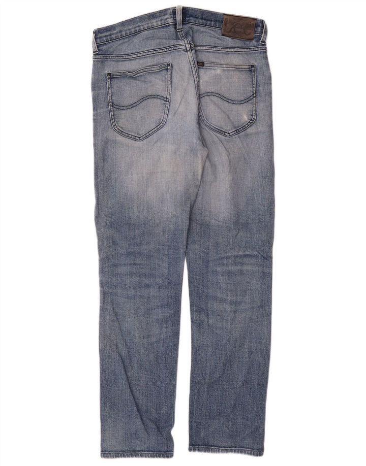 Vaqueros rectos desgastados para hombre Lee W30 L31 Algodón azul