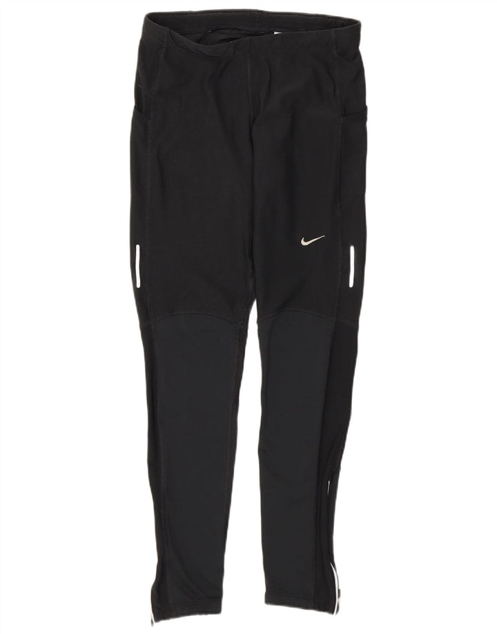 Nike Leggings Dri Fit para mujer UK 40 Mediano Negro Colorblock Poliéster