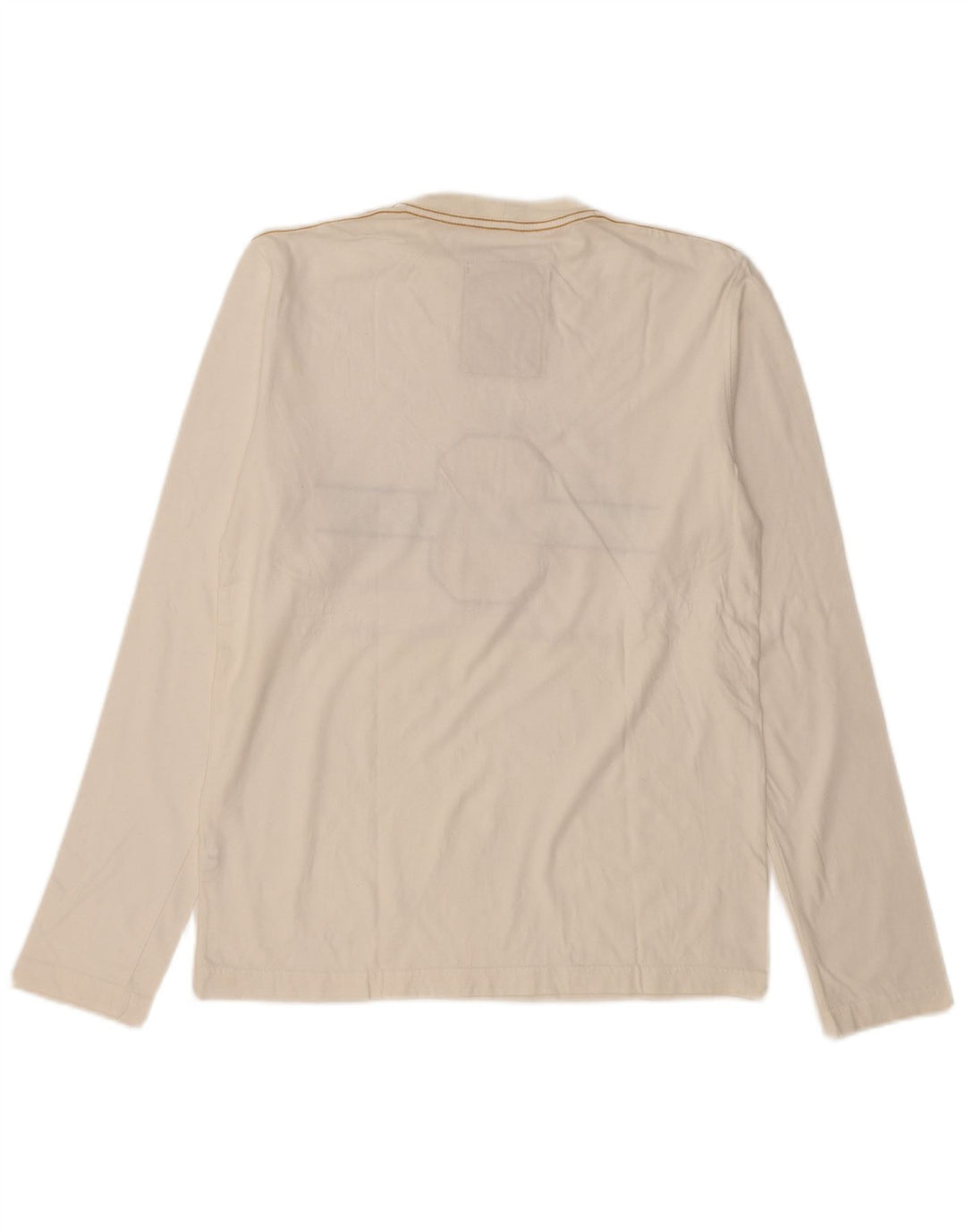 THINK PINK Top gráfico para hombre de manga larga XL de algodón blanco roto