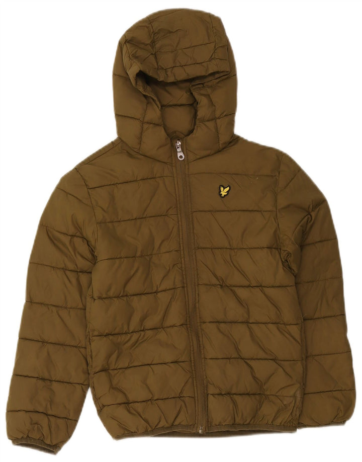 Lyle & Scott Chaqueta acolchada con capucha para niño 7-8 años Caqui Poliamida