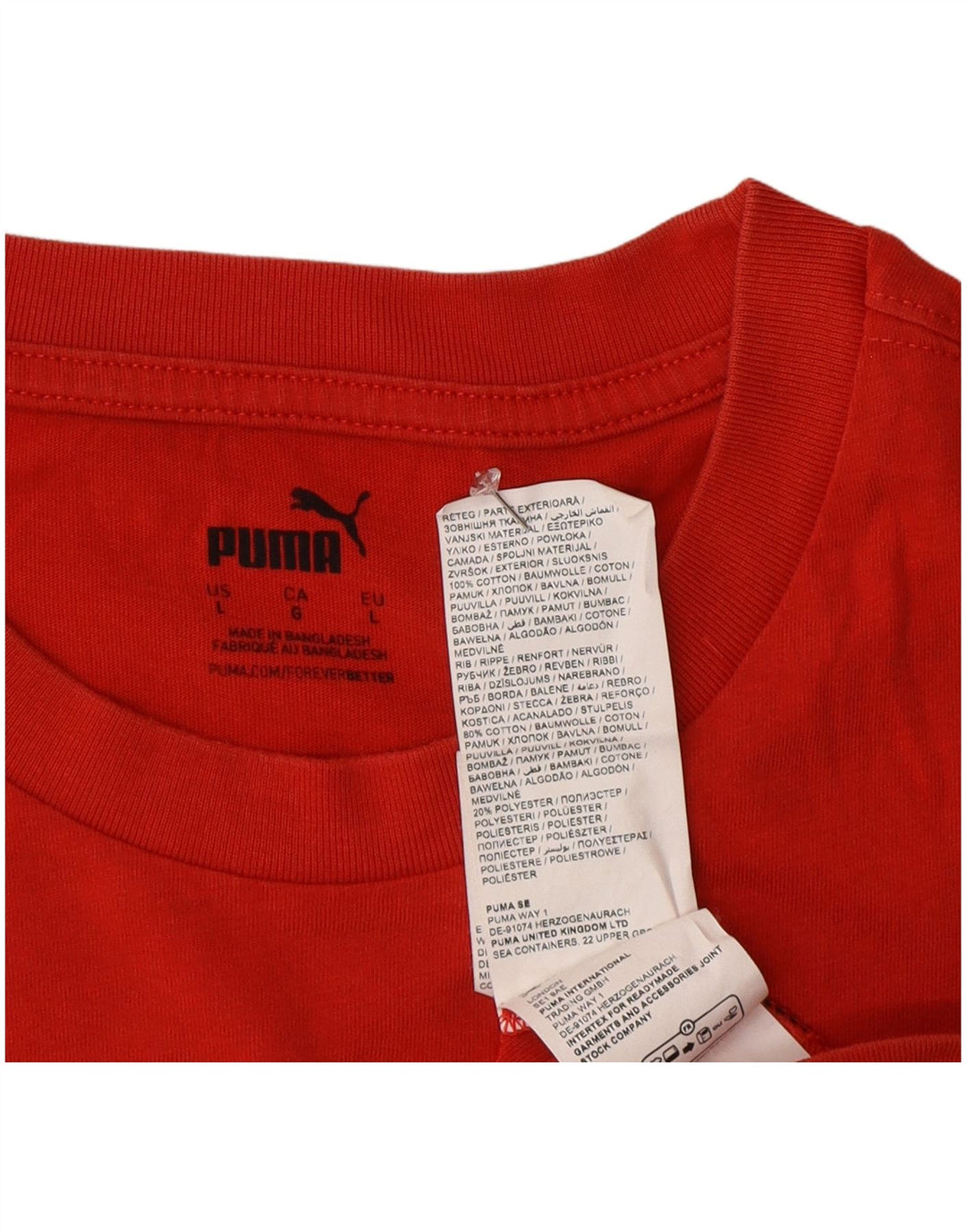Puma - Camiseta gráfica para hombre, talla grande, algodón rojo