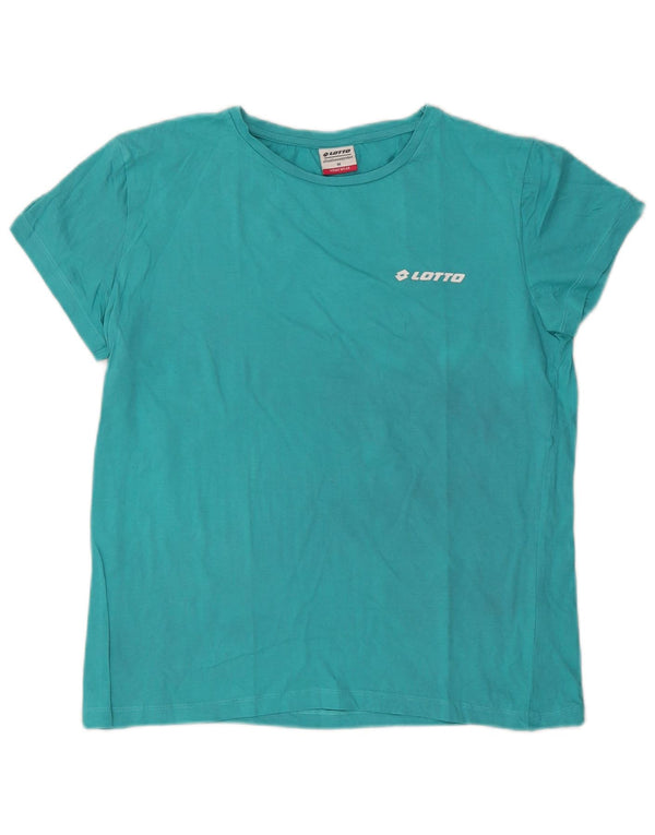 Lotto Camiseta Mujer Top UK 44 Algodón Azul Medio