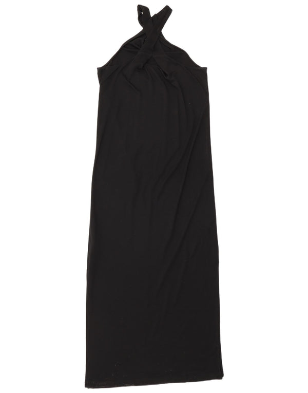 Massimo Dutti Vestido Maxi Sin Mangas Mujer UK 40 Small Lyocell Negro