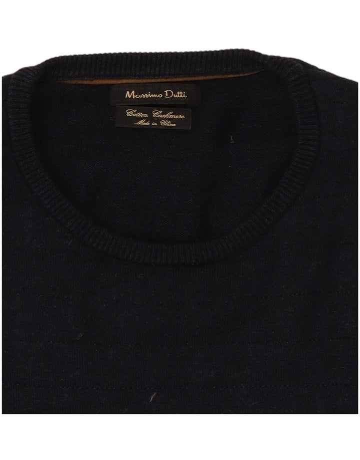 Massimo Dutti Jersey Cuello Redondo Hombre Medio Azul Marino Algodón