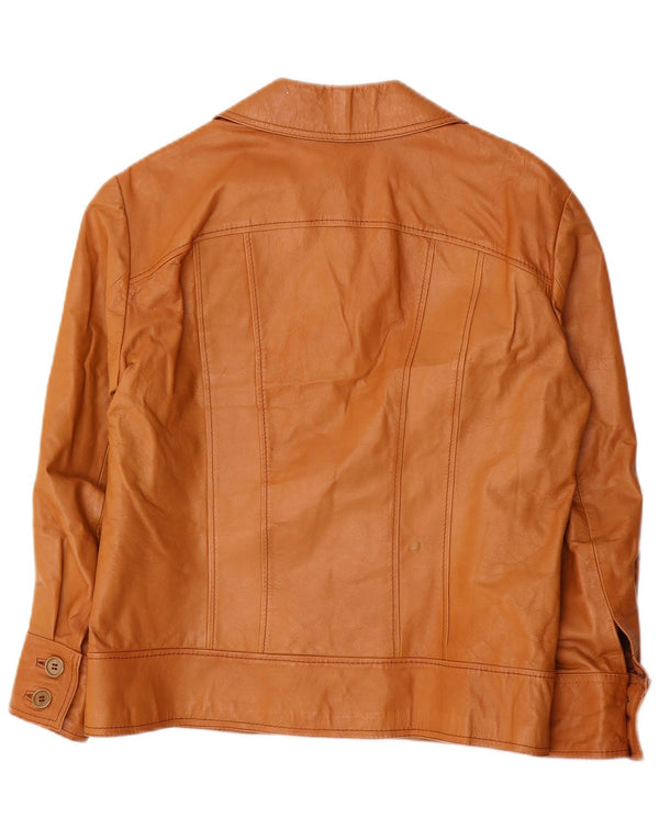 Vintage hombres chaqueta de cuero Reino Unido 36 pequeño marrón