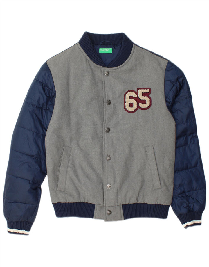 Benetton Chaqueta Universitaria Estampada Para Niño 13-14 Años 3XL Gris Poliéster