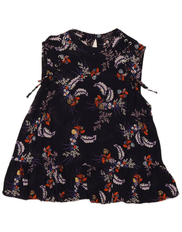 Marks & Spencer Blusa sin mangas para mujer UK 40 XL Azul marino Floral