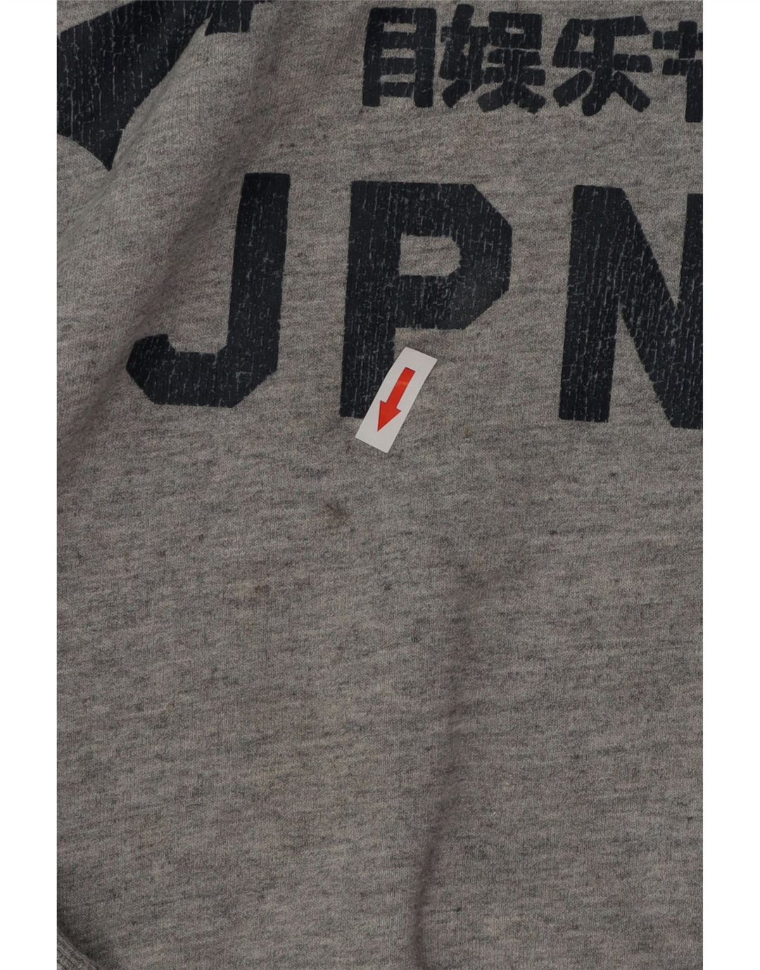 SUPERDRY Hombre Sudadera con gráfico tipo jersey de algodón moteado gris grande