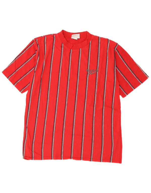 Camiseta Reebok Hombre Top Medium Rojo Rayas Algodón