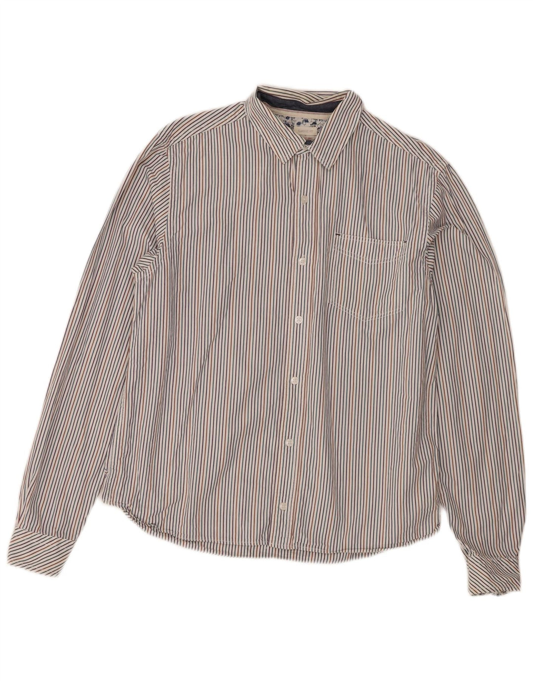 Camisa de corte clásico para hombre de White Stuff, talla pequeña, de algodón con rayas diplomáticas multicolores
