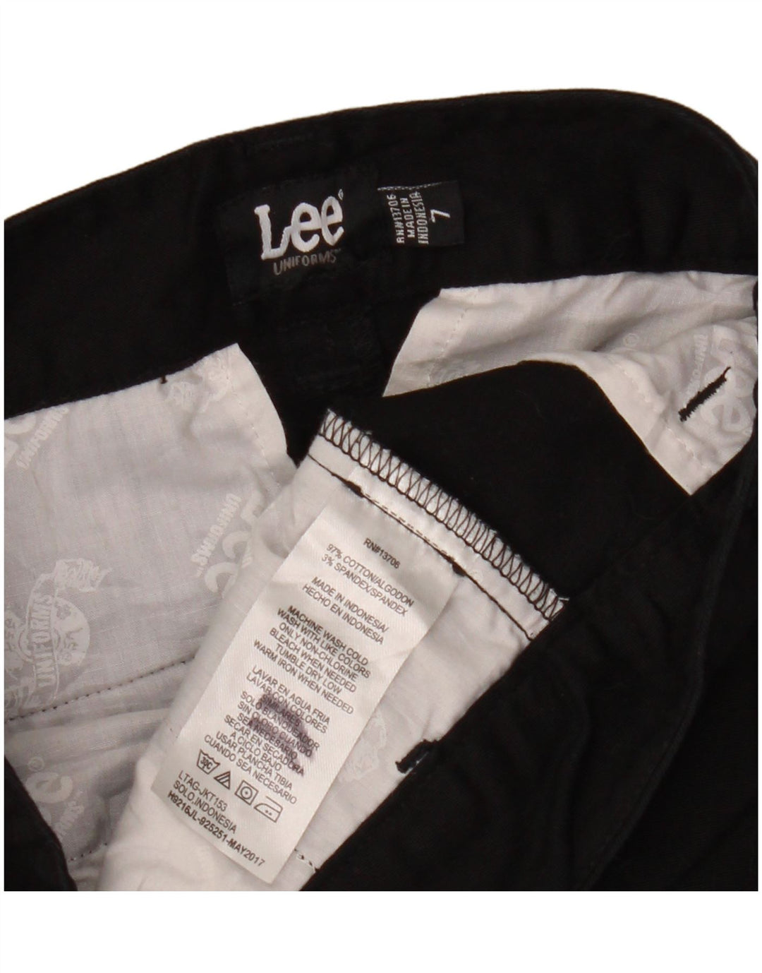 LEE Pantalones cortos chinos para mujer US 7 Medium W30 Algodón negro