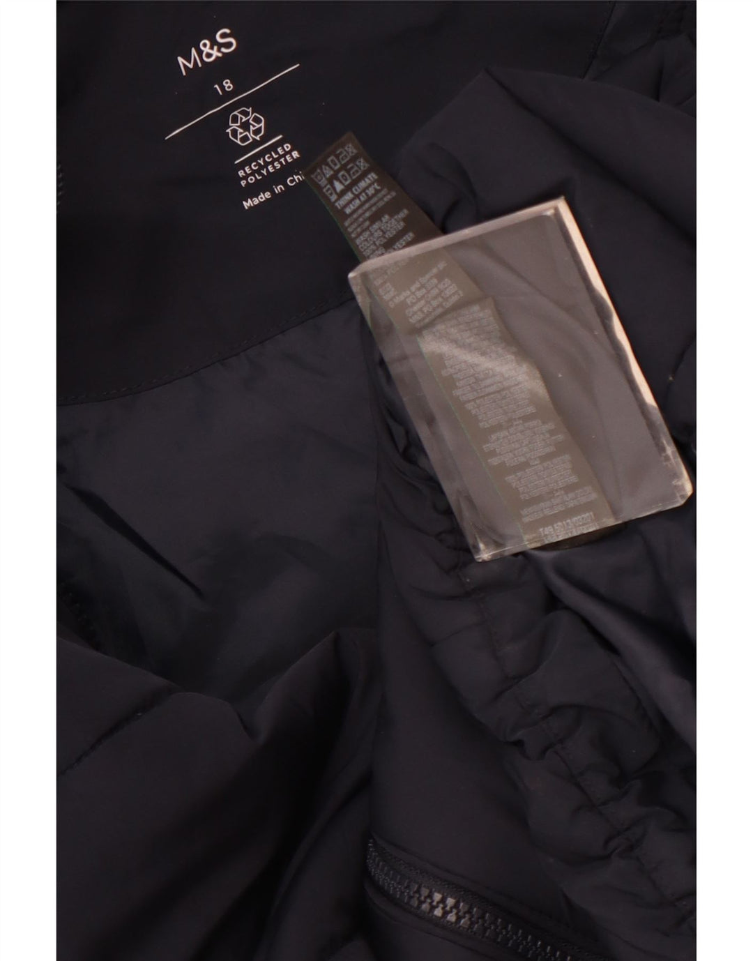 Marks & Spencer Chaqueta acolchada con capucha para mujer UK 40 XL Poliéster azul marino