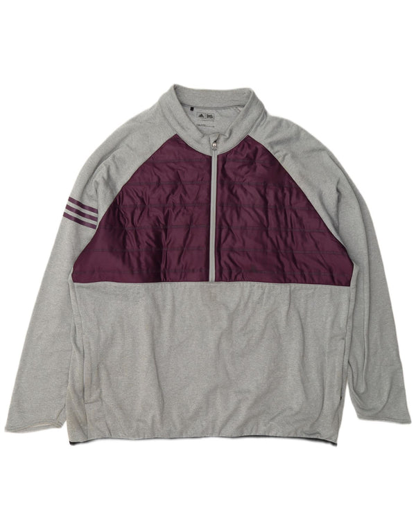 Adidas - Chándal con cremallera y cuello para hombre, talla 2XL, color gris, poliéster