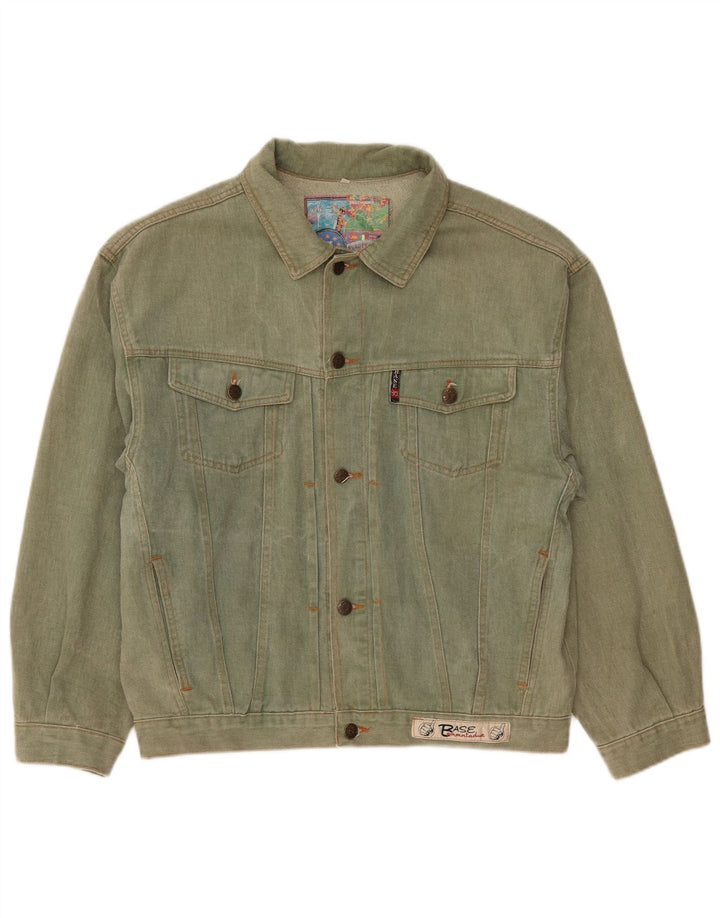Base 92 Chaqueta vaquera para hombre UK 40 Grande Algodón verde