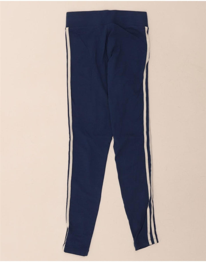 ADIDAS Womens Leggings UK 8 Small  Navy Blue Cotton Vintage Adidas and Second-Hand Adidas from Messina Hembry 
