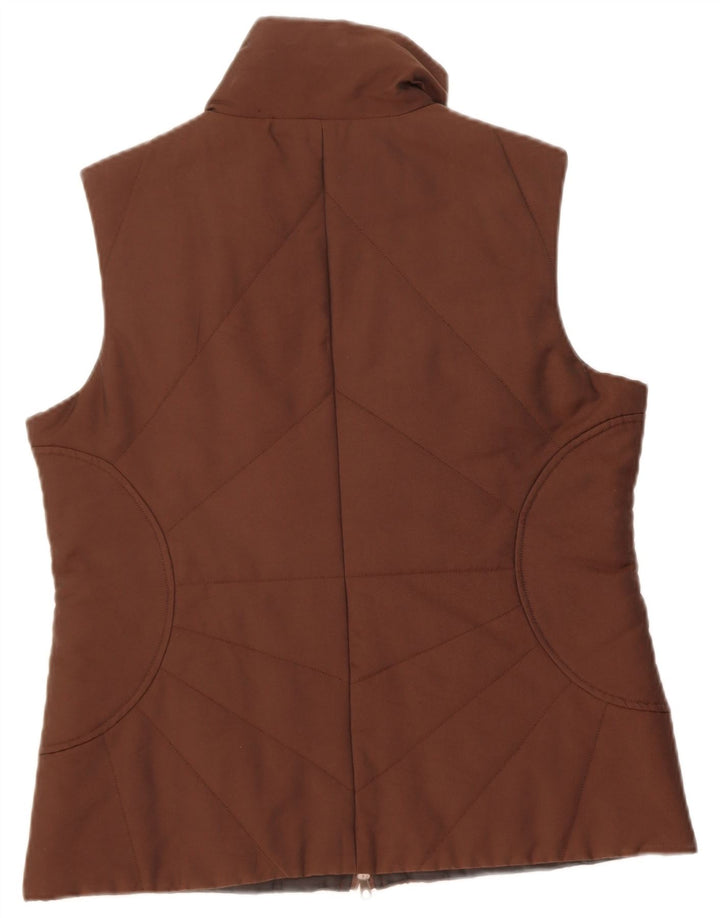 KRIZIA JEANS Womens Padded Gilet IT 46 Large Brown Polyester
