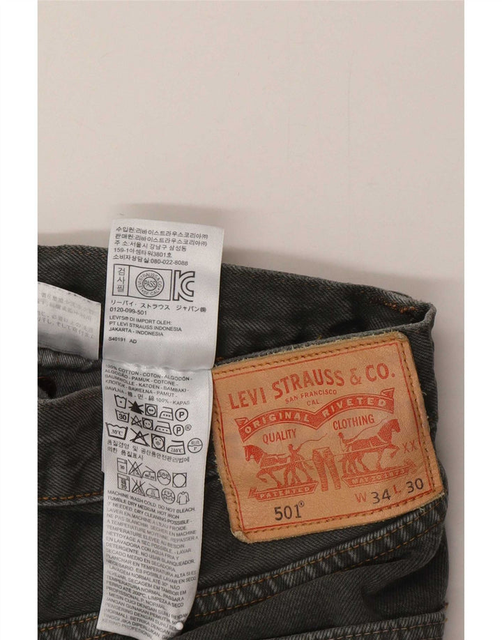 Levi's Vaqueros rectos 501 para hombre W34 L30 Algodón gris