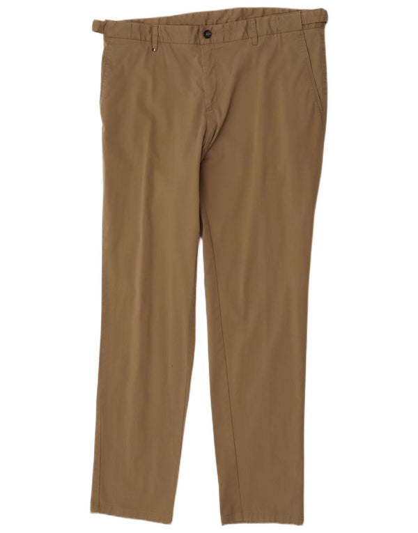Hugo Boss Mens Slim Chino Pantalones W38 L32 Algodón Caqui