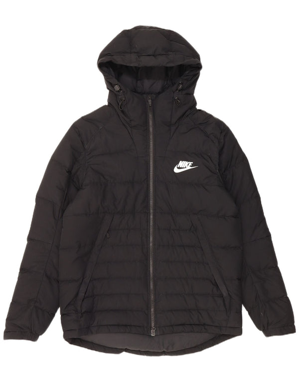 Nike - Chaqueta acolchada con capucha para hombre, talla 40, poliéster negro grande